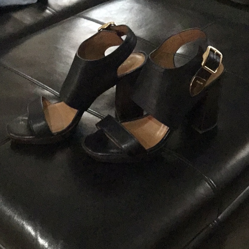 Coach Black Leather Sandals